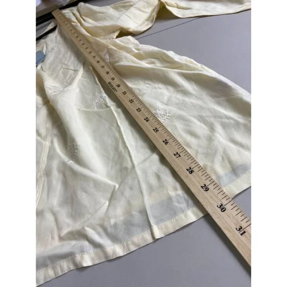 NEW April Cornell Long Sleeve Tunic Top Women size XL Butter Yellow Floral Boho - Picture 7 of 16